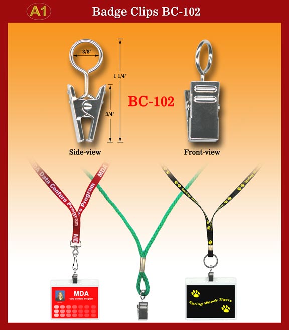 Metal Swivel Badge Clips, Bulldog Clip BC-102