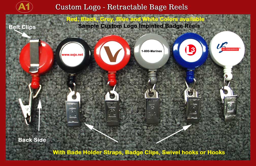 Custom Logo Retractable Reel for ID Card Holder or Name Badge holder