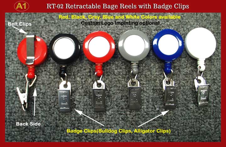 RT-02 Retractable Badge Clip ( Bull Dog, Alligator Clips ) for ID Holder