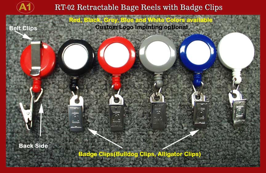 RT-02 Retractable Badge Clip ( Bull Dog, Alligator Clips ) for ID Holder