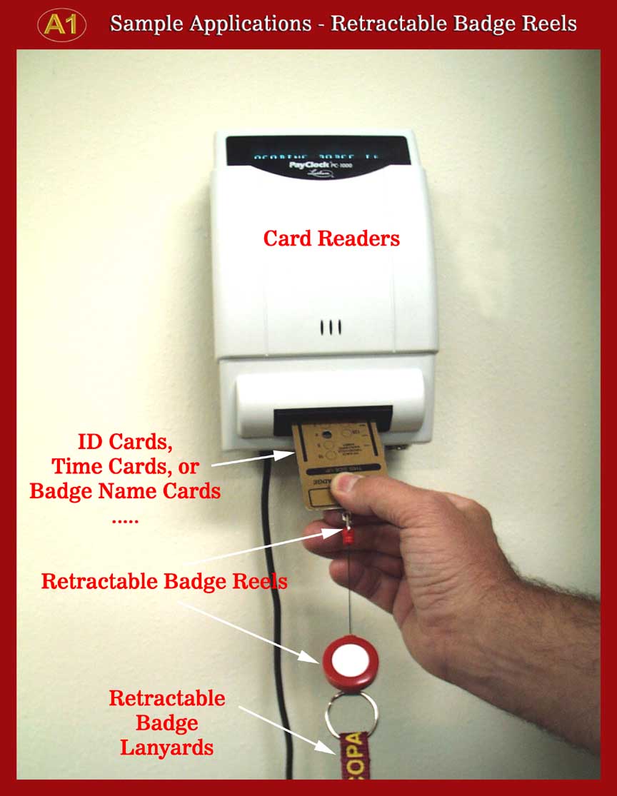 Samples - ID Card Reader with retractable ID Card Reel or Badge Holder