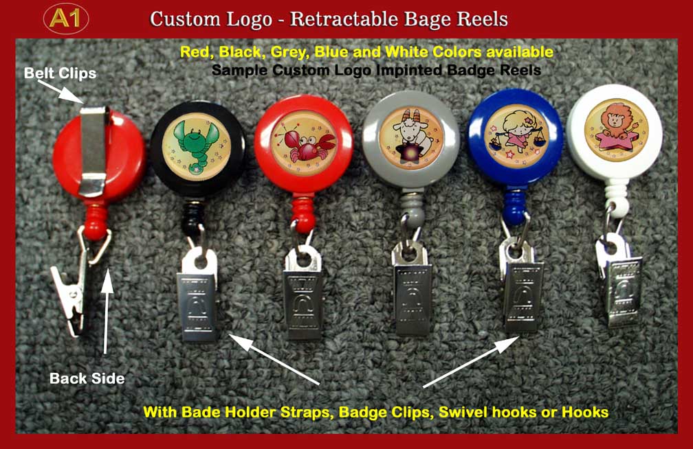 Custom Logo Retractable Badge Clips for ID Card Holder or Name Badge holder