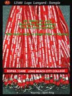 long beach city college - 3/8 inch custom logo lanyard with keyring