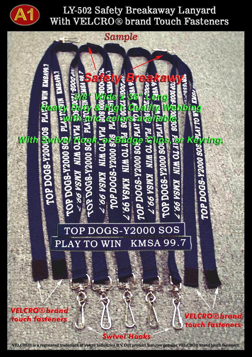 LY-502HD Velcro Safety Breakaway Custom Logo Lanyard - 5/8 Inch - TOP
DOGS-Y2000 SOS PLAY TO WIN KMSA 99.7