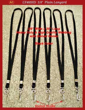 LY402HD plain lanyard - black color