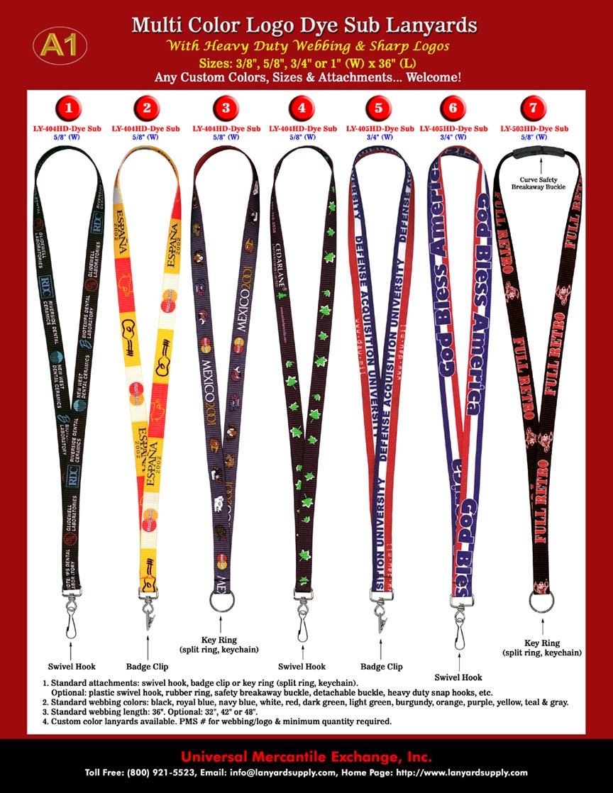 Dye Sub Lanyards: Lanyard with Dye Sublimated Multiple Color Logo