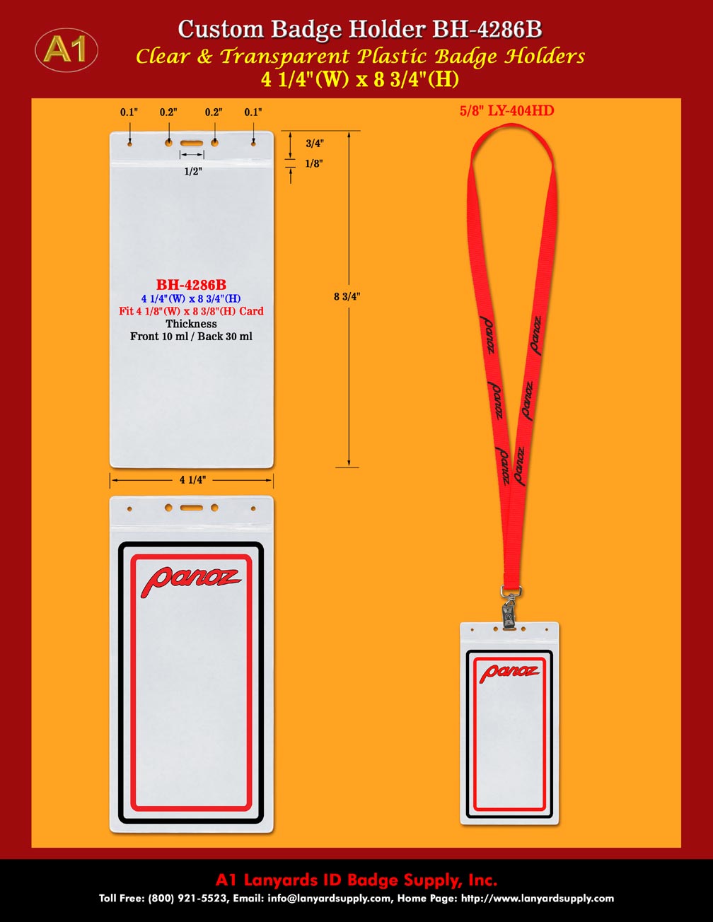 Complete Set of Custom Logo Badge Holder and Lanyard with fast delivery