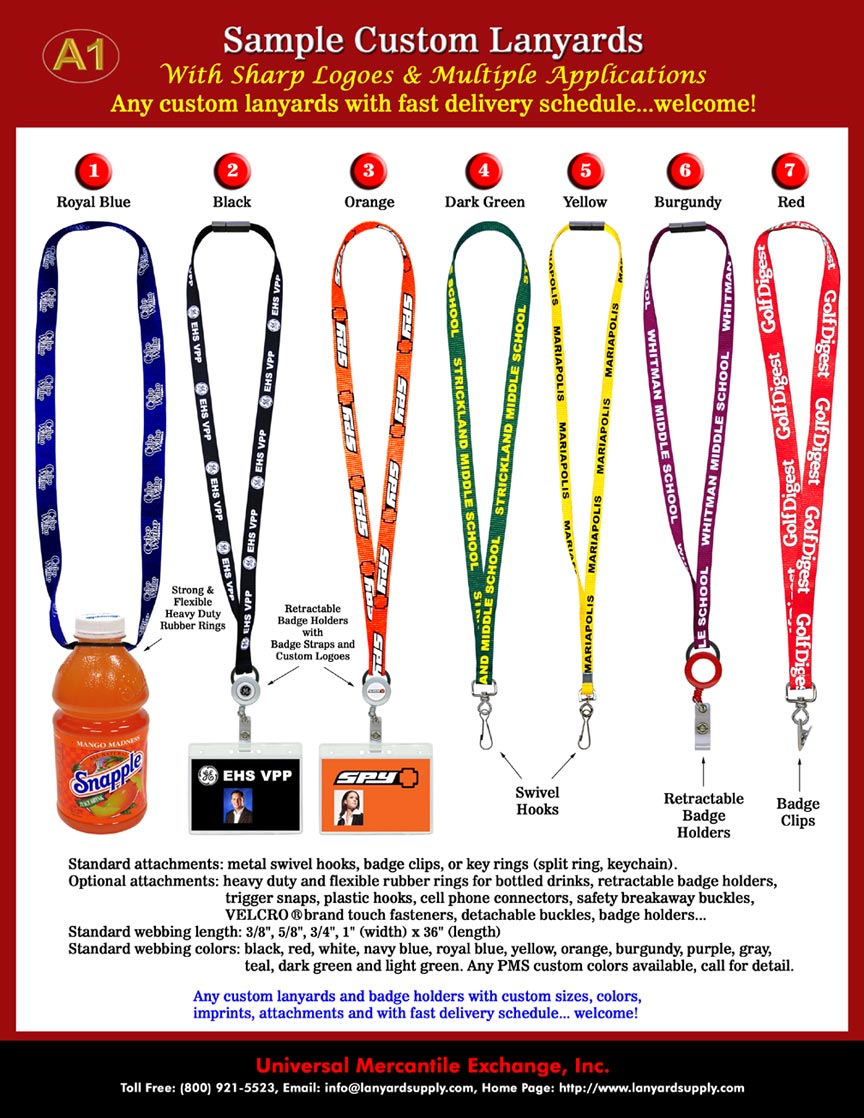 Lanyard: Custom Logo Lanyards With a wide range color webbing