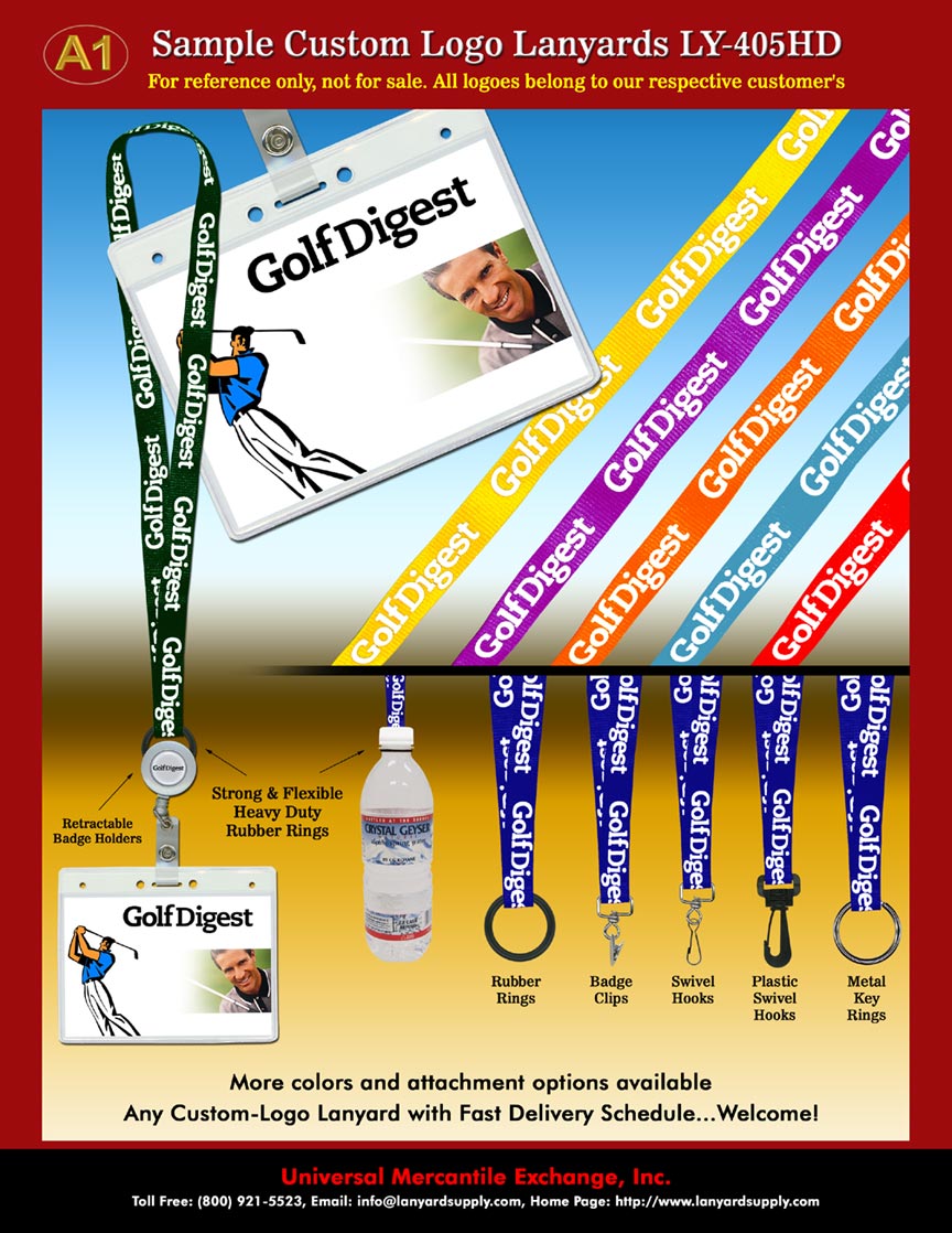 Lanyard: GolfDigest Layard - Sample Custom Logo