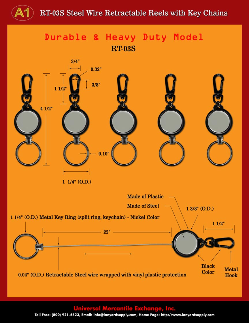 metal retractgable reel: Heavy Duty Seteel Wire RT-03S Retractable Reels