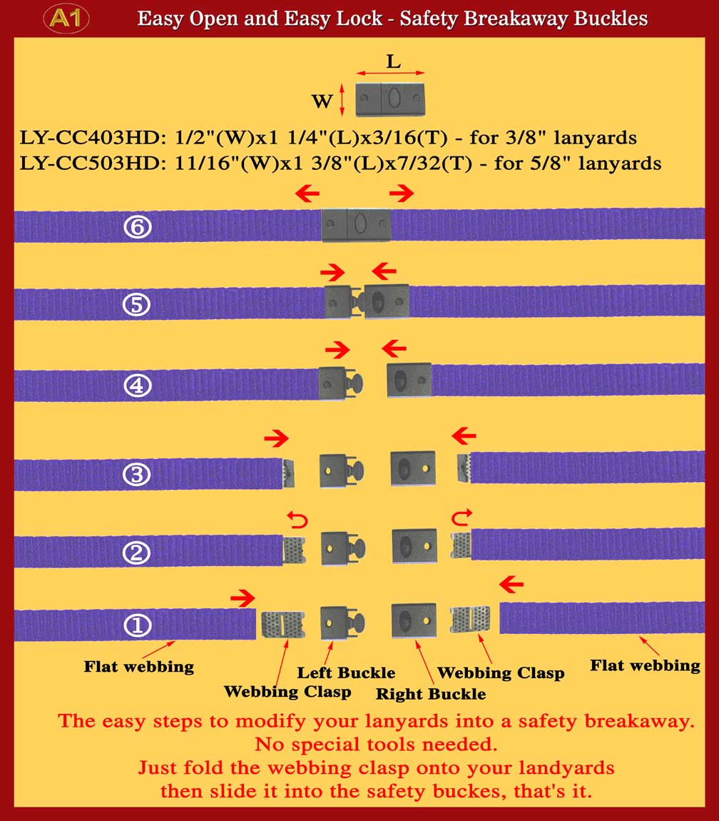 LY-CC503HD Flat Safety Breakaway Buckles For Safety lanyard.