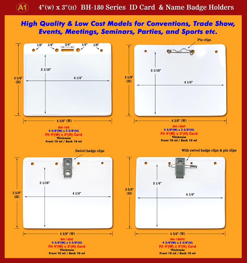 ID Name Badge Holders: For Convention, Trade Show, Exhibits, Events, Business
meetings I.D. Badge Holder Supplies