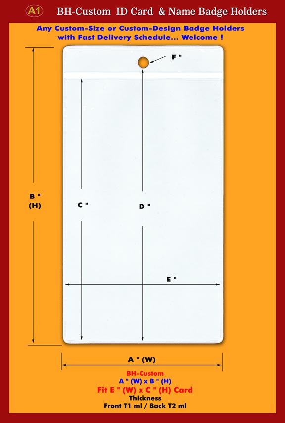 Custom Badge Holder, ID Holders, Clear Color Plastic Holder with Custom Design
Big Size.