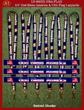 USA Flag & God Bless America Custom Logo lanyard